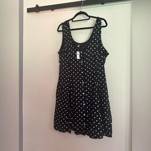 Old Navy Navy Blue Polka Dot Dress